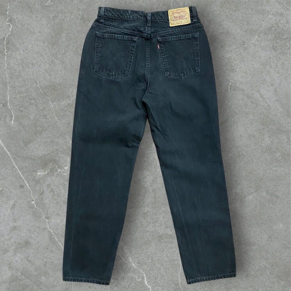 Levi's 512 Vtg 1998 Slim Fit Straight Black Denim Jeans Women's Size 14 Reg